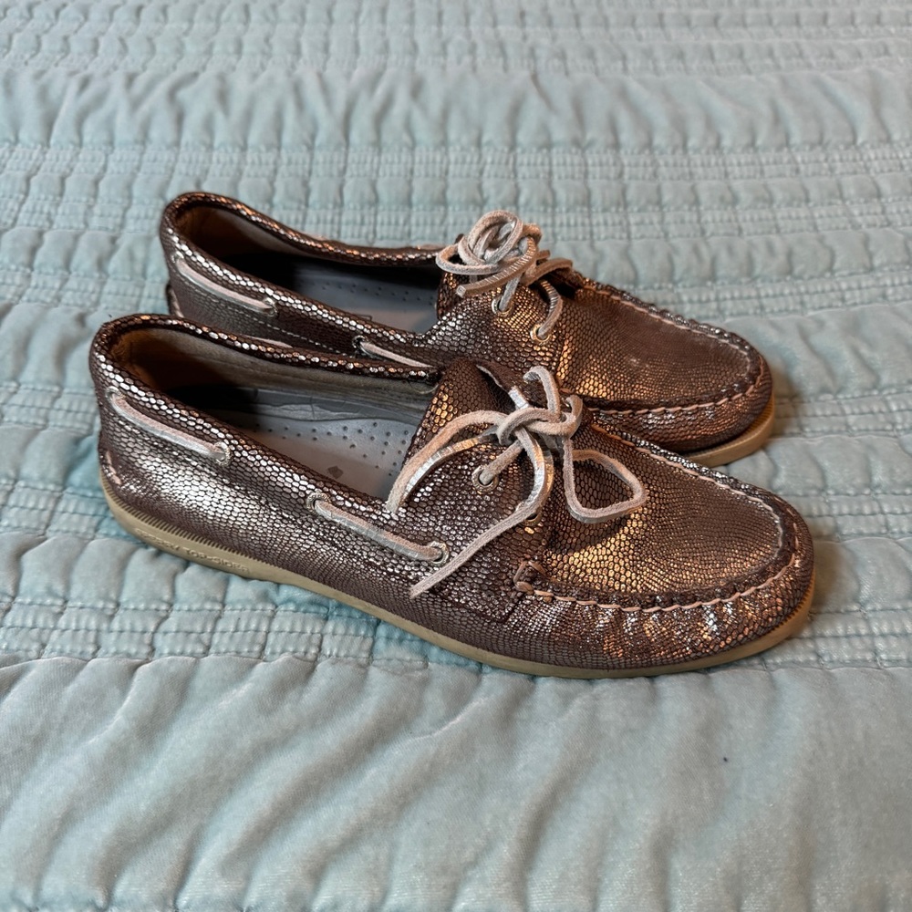 Sperry Metallic Top Sliders Shoes 8.5